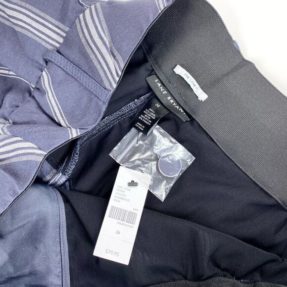 Lane Bryant high rise cropped pinstripe linen lightweight pants 20 - Picture 8 of 11